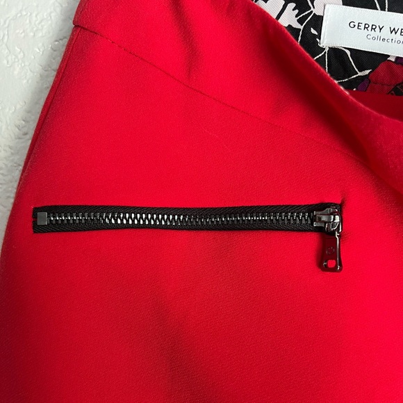Gerry Weber Collection Red Black front Zipper Mini Knee length Flared Skirts 4 - Picture 5 of 7